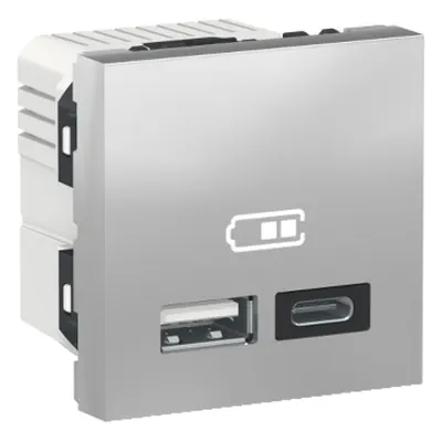 Noua Unica, Priza dubla incarcare USB 2.0 2m A+C, aluminiu