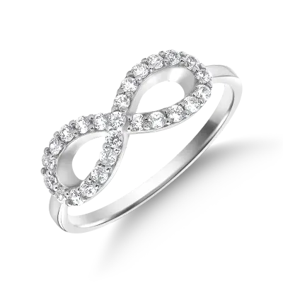 Inel cu infinit din aur alb