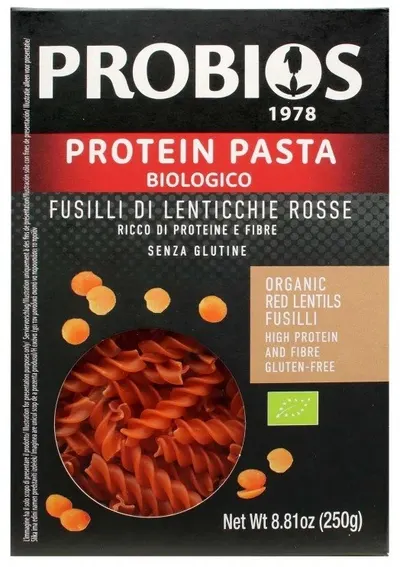 Fusilli bio din linte roșie, 250 g, Probios