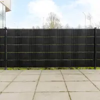 Gossi paravane pentru balcon, 5 buc., negru, 255x19 cm, poliratan