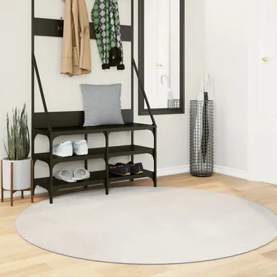 vidaXL Covor IZA aspect scandinav, cu fire scurte, crem, Ø 160 cm