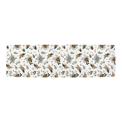 Napron de masă din bumbac 40x140 cm cu model de Crăciun Festive Flowers – Butter Kings