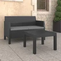 Gossi set mobilier de gradina cu perne, 2 piese, antracit, pp ratan