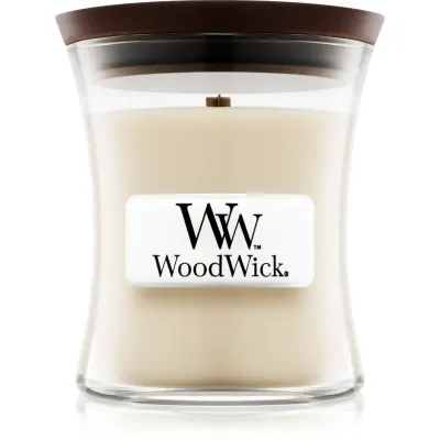 Woodwick Linen lumânare parfumată cu fitil din lemn 85 g