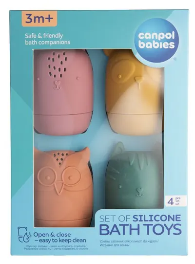 Jucării de baie din silicon Canpol - 4 buc