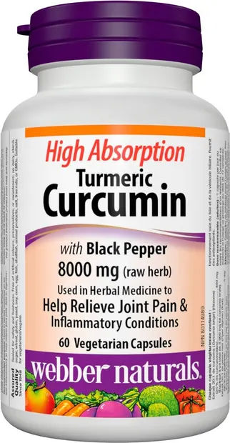 Turmeric Curcumin with Black Pepper, 60 capsule vege, Webber Naturals
