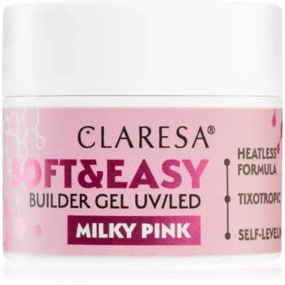 Claresa Soft&Easy Builder Gel gel de bază pentru unghii culoare Milky Pink 12 g
