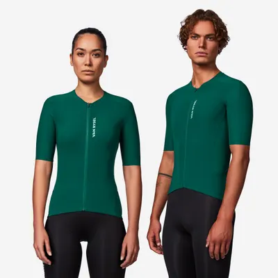 Tricou ciclism pe șosea foarte mulat RCR-R 2 Verde Adulți