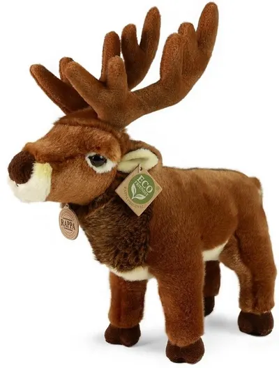 Jucărie de pluș Rappa Eco Friends - Cerbul, în picioare, 34 cm