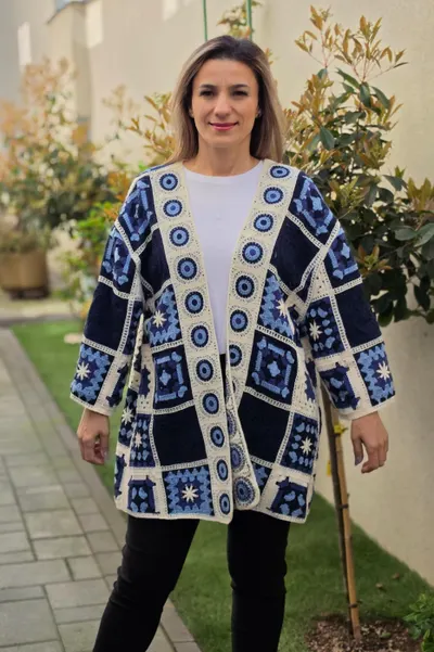 Cardigan brodat macrame 5