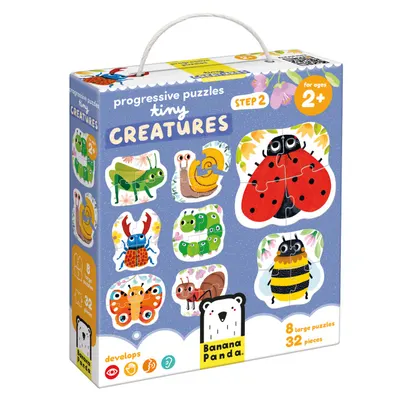Puzzle progresiv, Banana Panda, Creaturi mici, 32 piese