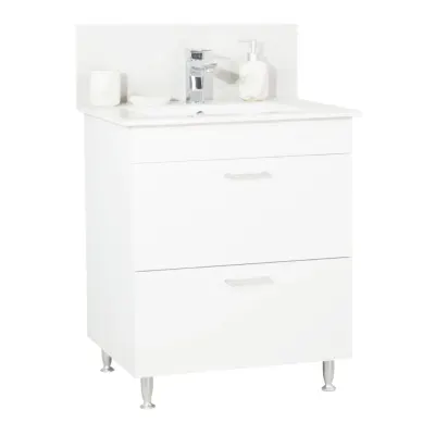 Set Baza si Lavoar seria 067, cu sertare, 70 cm, alb