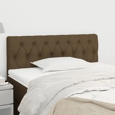 vidaXL Tăblie de pat, maro închis, 90x7x78/88 cm, textil
