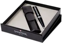 Set de pixuri Sheaffer 300 - Glossy Black With Chrome Trim, cu husă pentru stilou