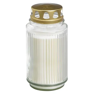 Candela Alba Bolsius din Sticla cu Capac Auriu, 100 Ore