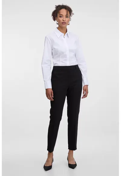 Pantaloni crop cambrati - Negru