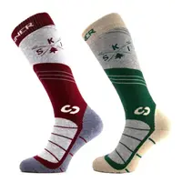 Sosete SINNER Ski Socks Men (Pachet dublu), Rosu/Verde. Barbati