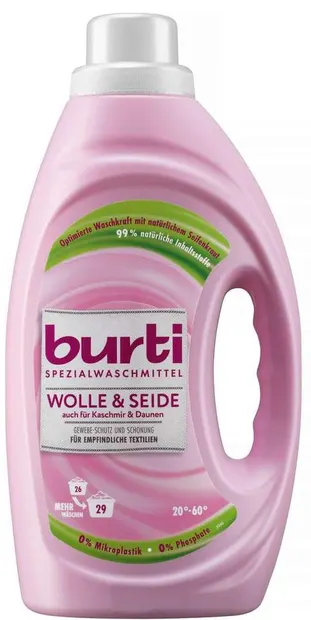 Detergent lichid Burti - Wolle&Seide, lână și mătase, 29 spălări