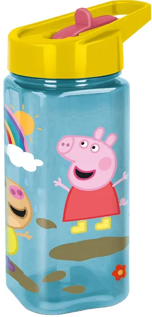 Sticlă de apă pătrată Stor - Peppa Pig, 530 ml
