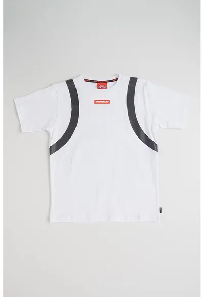 Tricou cu imprimeu pe partea din spate si aplicatie logo - Alb/Multicolor