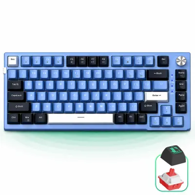Tastatura Mecanica Gaming Timebox, Blue Switch, 75%, Hot-Swap, TKL, Albastru - Default Title