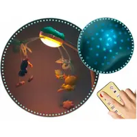 Carusel muzical 2in1 pentru bebelusi Ricokids Albastru cu telecomanda ,13 melodii linistitoare, cronometru, functie proiector si lampa de veghe