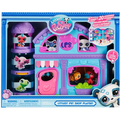 Set de joaca cu 2 figurine, Littlest Pet Shop, 20 accesorii