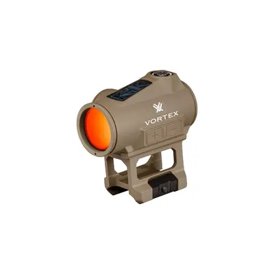 Dispozitiv de ochire red dot Vortex Crossfire II Solar CF2-RD2-SLR-T, 1x, punct rosu 2 MOA, panou solar Auto D-TEC, motion activation, montura Picatinny/Weaver, maro