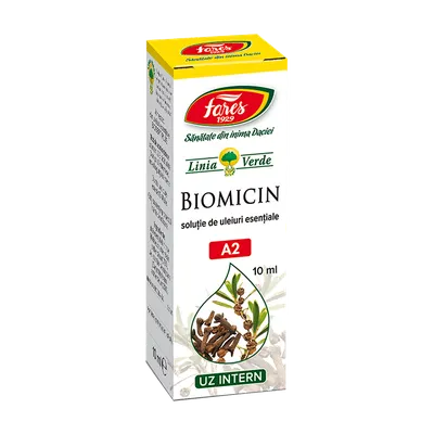 Biomicin solutie cu uleiuri esentiale A2, 10ml, Fares
