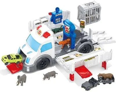 Set de joacă clinică veterinară mobilă Raya Toys - Salvarea animalelor