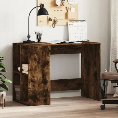 vidaXL Birou, stejar afumat, 102x50x75 cm, lemn compozit