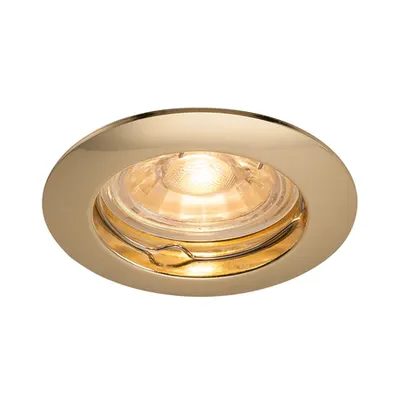 Spot incastrat, PIKA Ceiling lights GU10, brass recessed ceiling light, QPAR51, rigid, brass, max. 50W