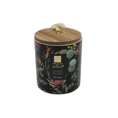 Lumânare suport ceramic Black Peony 200g