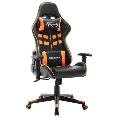 vidaXL Scaun de jocuri, negru și portocaliu, piele artificială