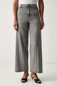 Patrizia Pepe pantaloni wide leg pentru femei cu lyocell