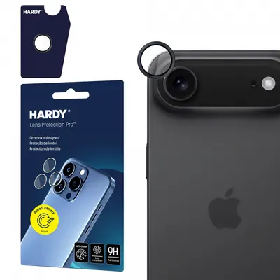 Folie de protectie Camera Spate 3MK Hardy Protection Pro pentru Apple iPhone 17 Air, Sticla Securizata, Neagra