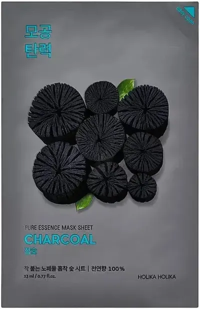 Holika Holika Pure Essence Mască de față cu folie Charcoal, 23 ml