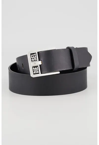 Curea din piele cu catarama logo Biscotto - Negru