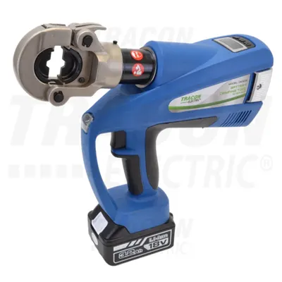 Presă hidraulică electrică cubacuri pt.papuci, în geantăn16-300mm2, 4900g, 60kN, 350°, 2× Li-ion, 18V, 3200mAh