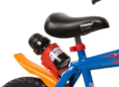 Bicicleta pentru copii Toimsa Hot Wheels 14 inch cu roti ajutatoare, suport si sticla de apa