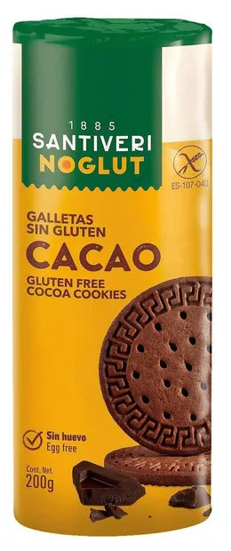 Noglut Biscuiți digestive cu cacao, 200 g, Santiveri