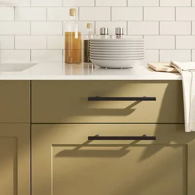 vidaXL Mânere de dulap, 10 buc., negru, distanță între găuri 160 mm lungime totală 224 mm, oțel inoxidabil