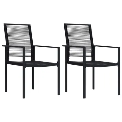 vidaXL Scaune de grădină, 2 buc., negru, ratan PVC