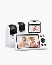 Baby monitor audio video 5 Inch Dual mode Smart cu 2 camere incluse Momcozy BM04