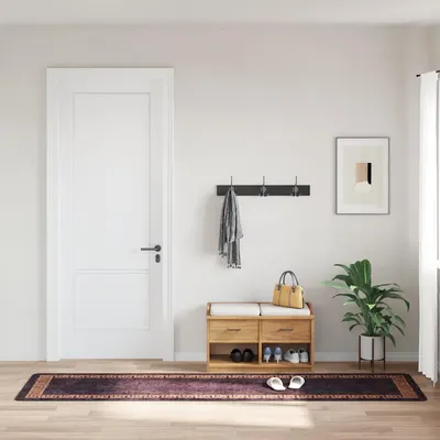 vidaXL Covor lavabil, negru și auriu, 80x300 cm