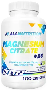 Magnesium Citrate + B6, 100 capsule, AllNutrition