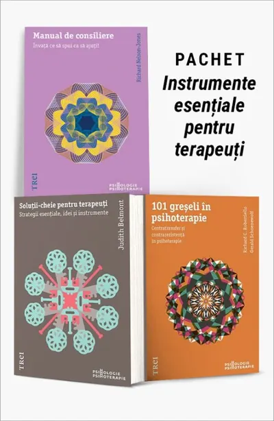 Pachet Instrumente esențiale pentru terapeuți. Manual de consiliere/Soluții-cheie pentru terapeuți/101 greșeli în psihoterapie