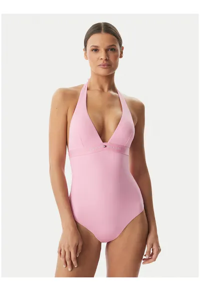Costum de baie intreg cu cupe triunghiulare