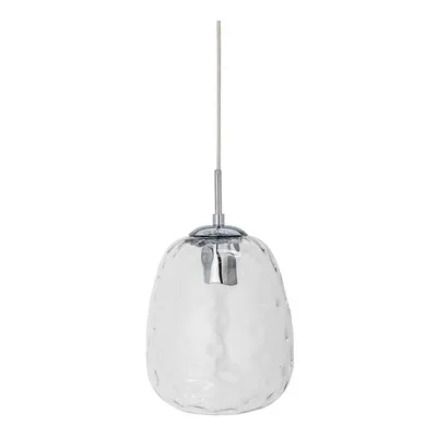 Lustră argintie cu abajur din sticlă ø 20 cm Baele – Bloomingville