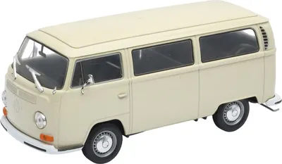 Mașină metalică Welly - 1972 Volkswagen Bus T2, crem, 1:24
